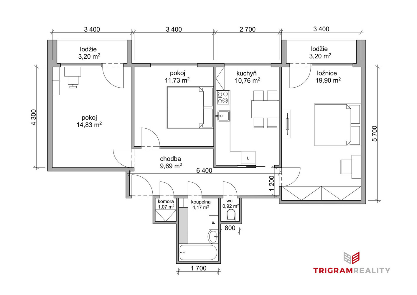 Prodej bytu 3+1 77 m² – fotografie 2
