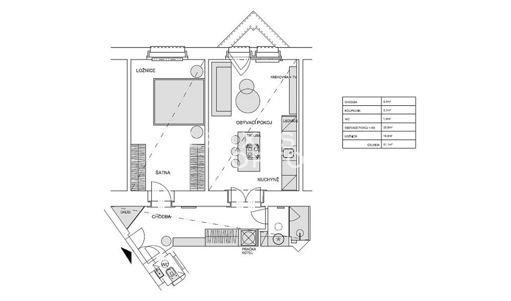 Pronájem bytu 2+kk 56 m², Praha – náhled fotky 8