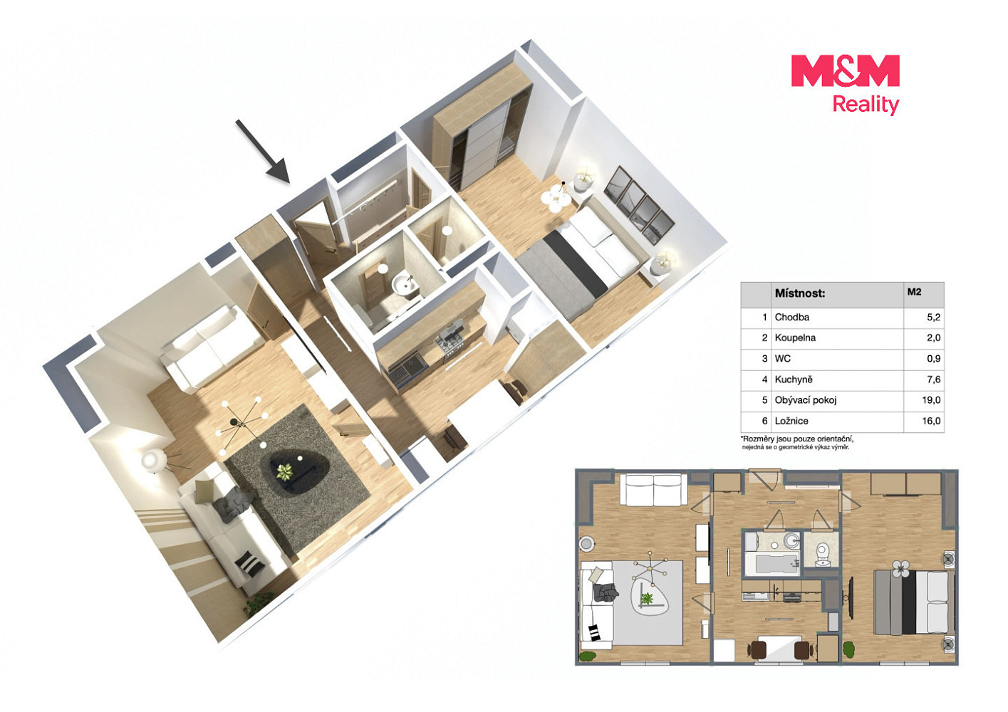 Prodej bytu 2+1 51 m² — photo 2