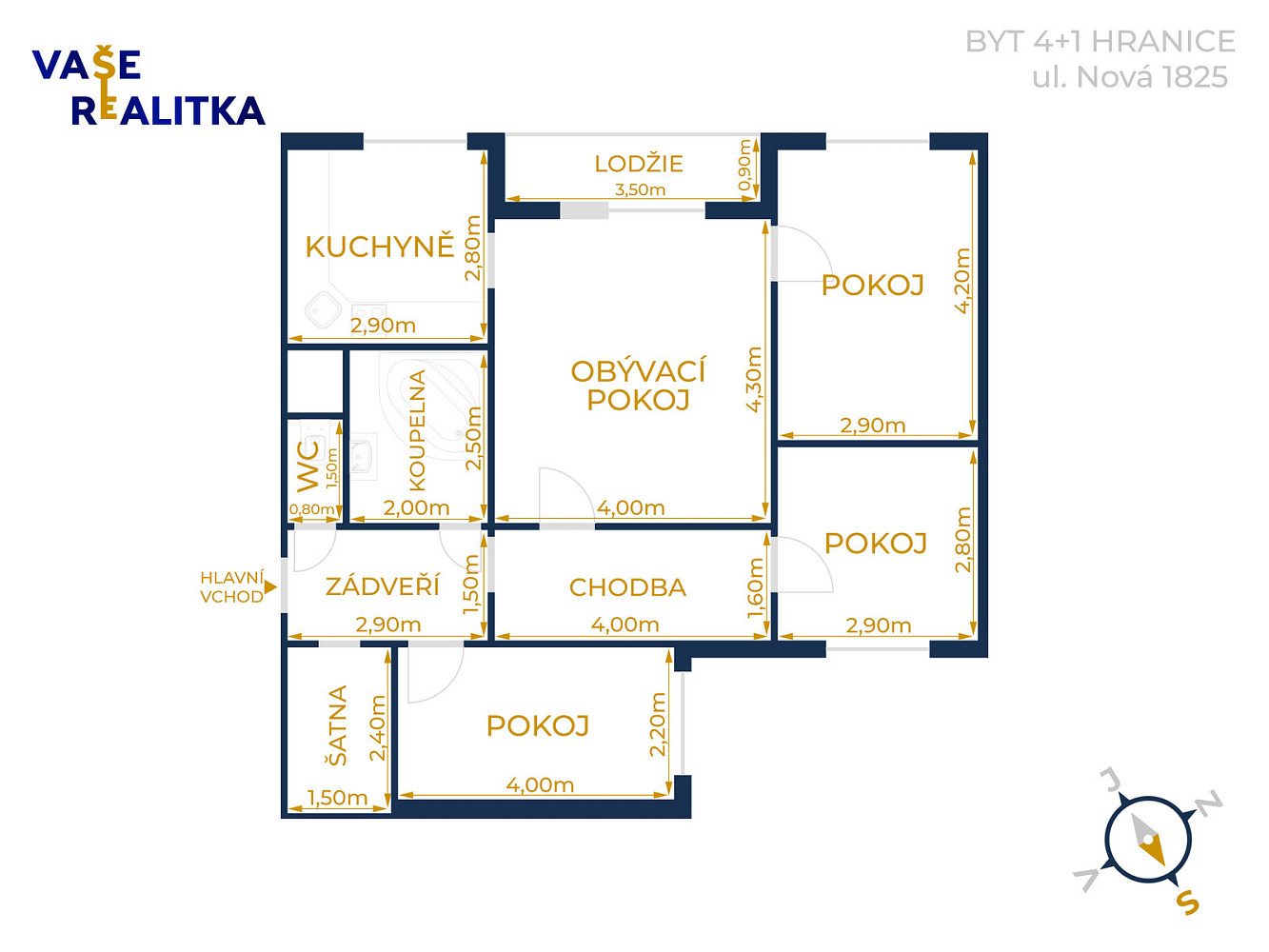 Pronájem bytu 4+1 85 m² – fotografie 2