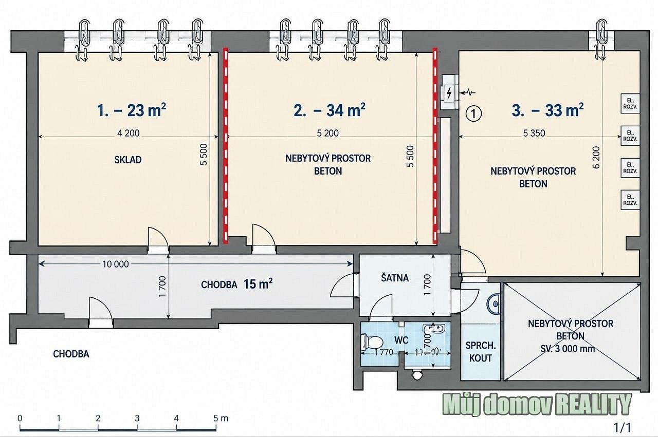 Pronájem obchodních prostor 90 m²