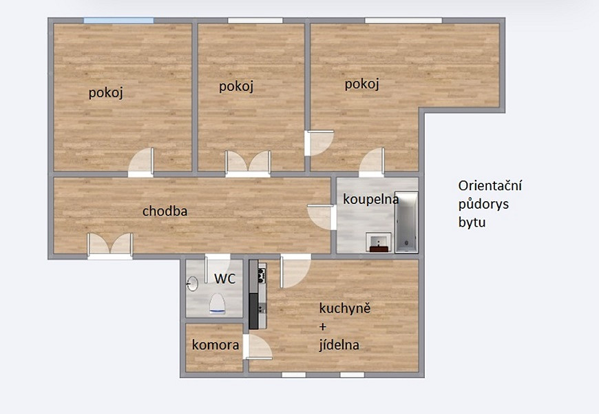 Pronájem bytu 3+1 123 m² – fotografie 5