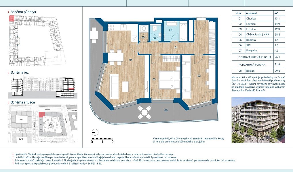 Prodej bytu 3+kk 76 m², Praha – náhled fotky 2
