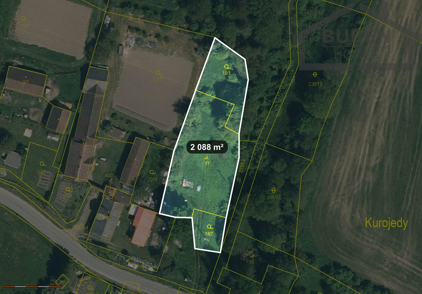 Prodej stavebního pozemku 2 088 m²