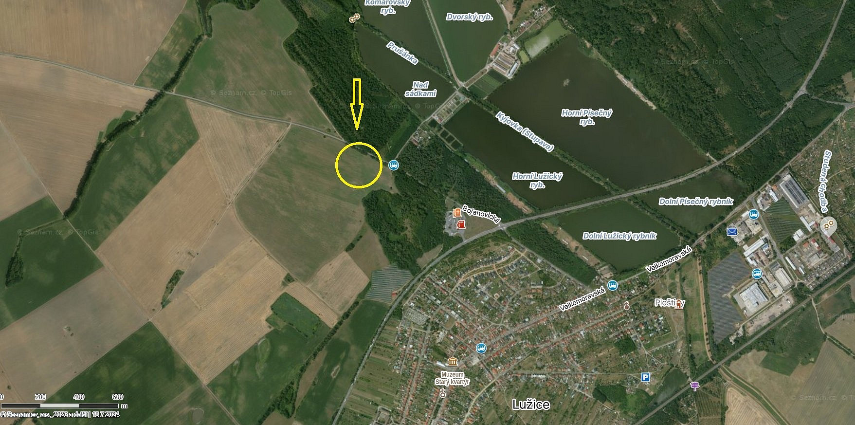 Prodej pole 1 022 m²