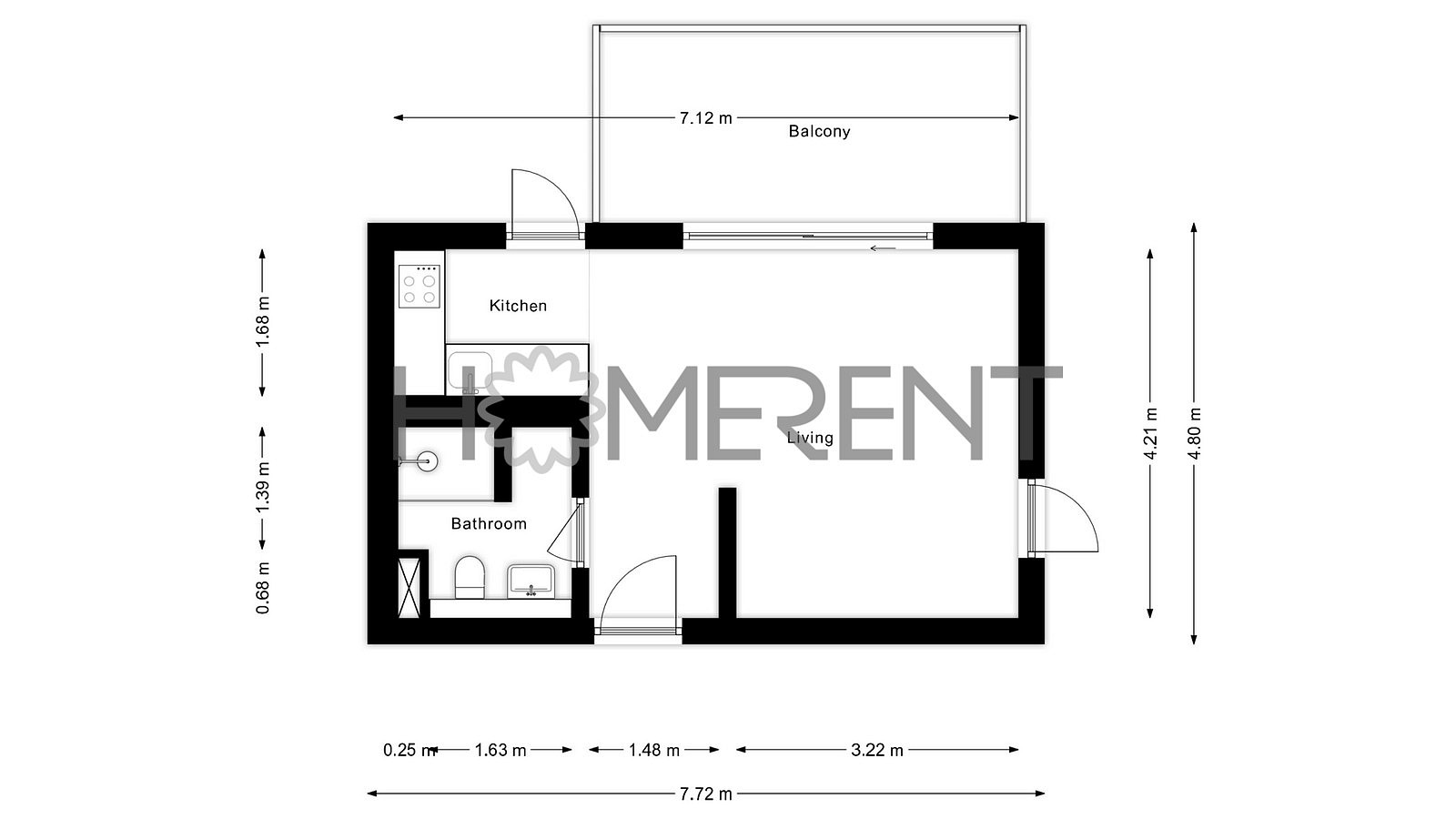 Pronájem bytu 1+kk 34 m² – fotografie 4