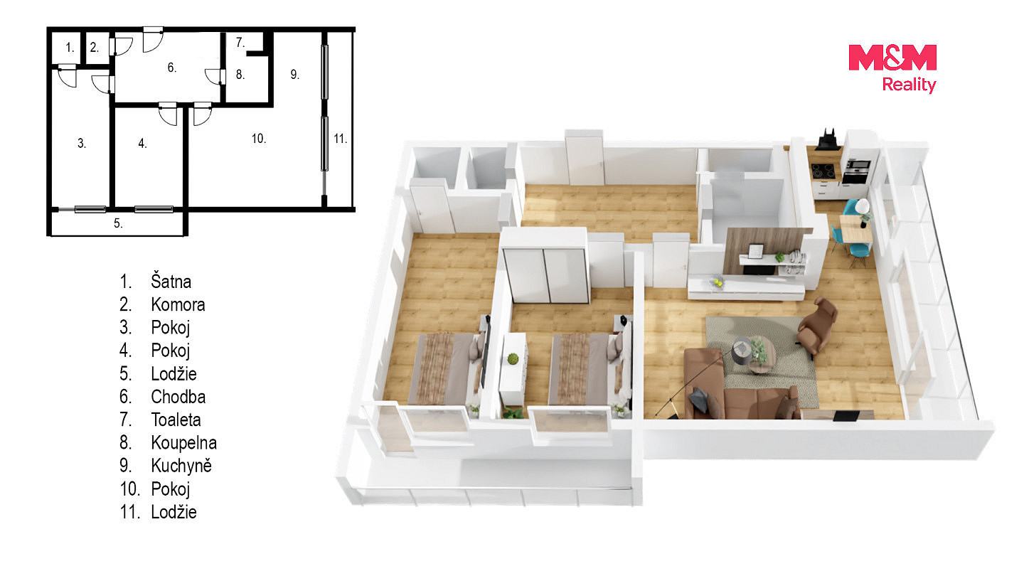 Prodej bytu 3+1 60 m² — photo 3