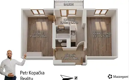 Prodej bytu 2+1 60 m²