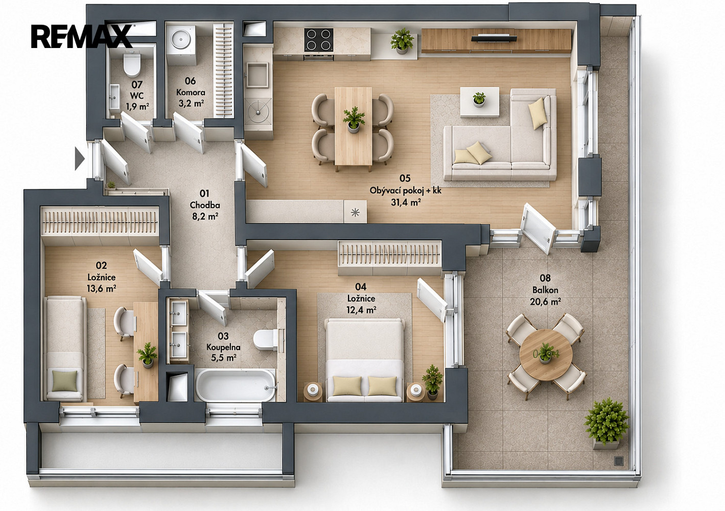 Pronájem bytu 3+kk 80 m² – fotografie 5