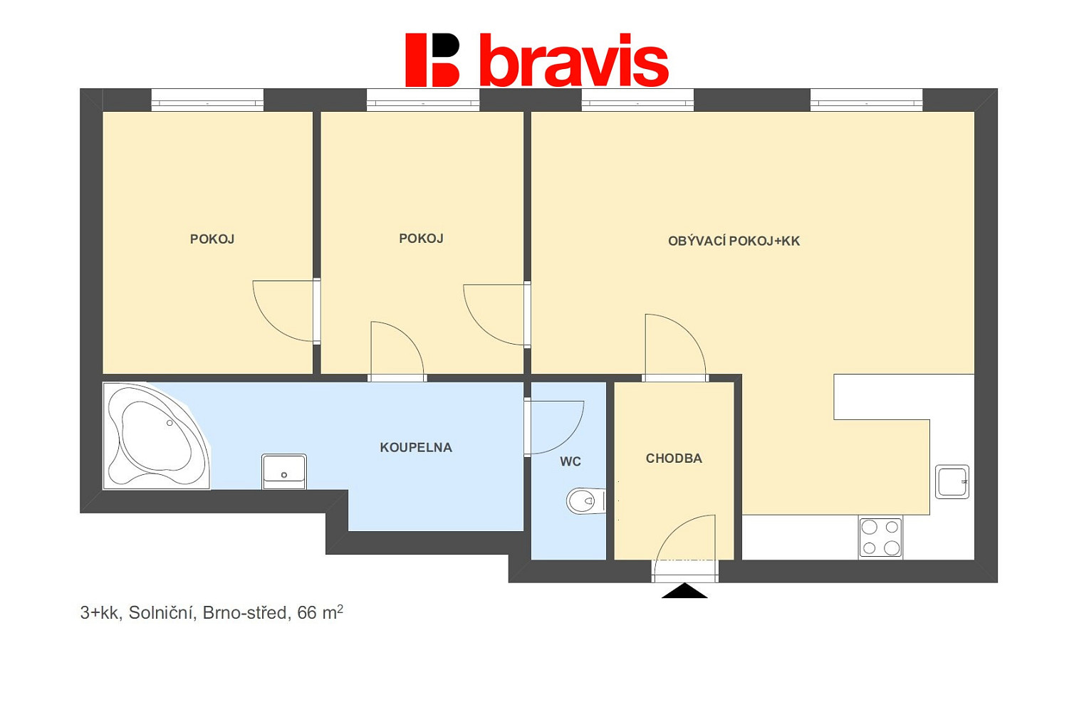 Pronájem bytu 3+kk 66 m² — photo 5