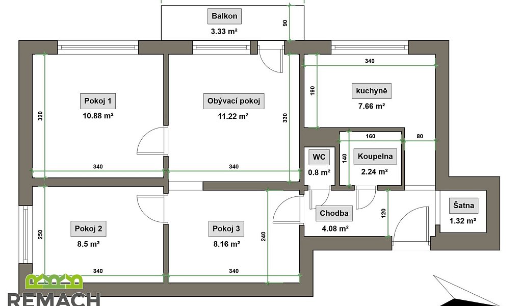 Prodej bytu 3+1 58 m², Zlín – náhled fotky 2