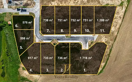 Prodej stavebního pozemku 752 m², Komárov, okres Olomouc