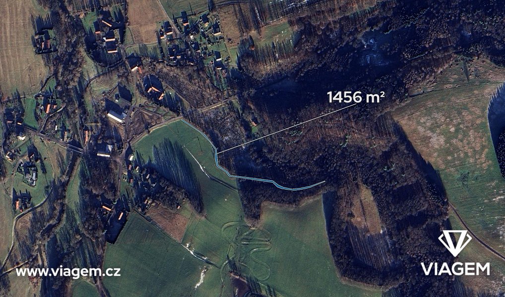 Prodej pole 1 456 m², Višňová – náhled fotky 2