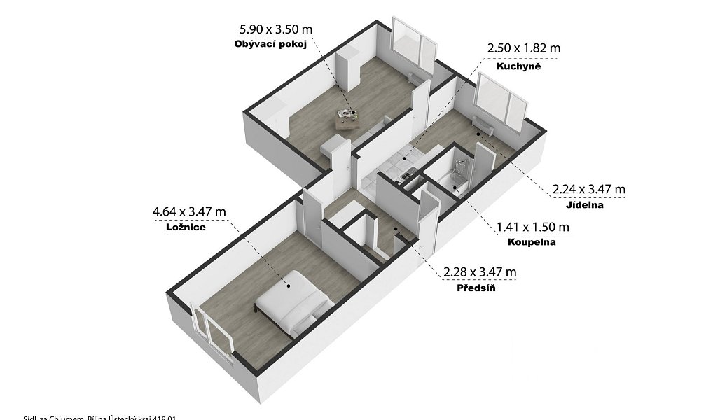 Prodej bytu 2+1 60 m², Bílina – náhled fotky 10