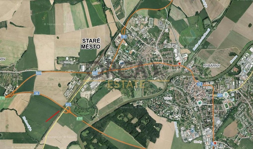 Prodej pole 2 993 m², Staré Město – náhled fotky 2