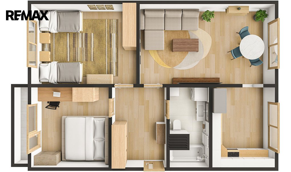 Prodej bytu 3+1 73 m², Hustopeče – náhled fotky 3