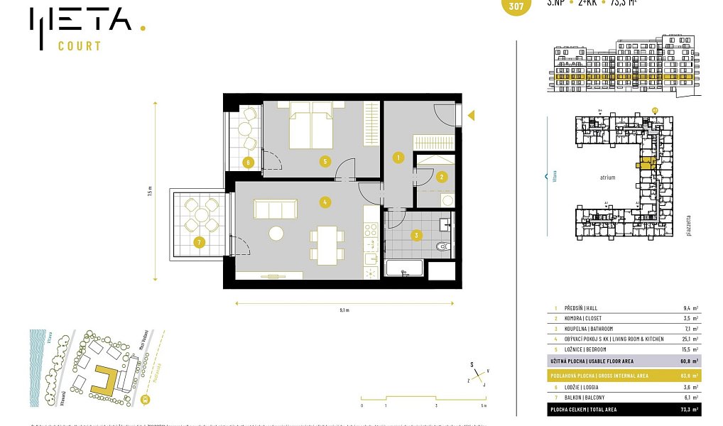 Prodej bytu 2+kk 61 m², Praha – náhled fotky 2
