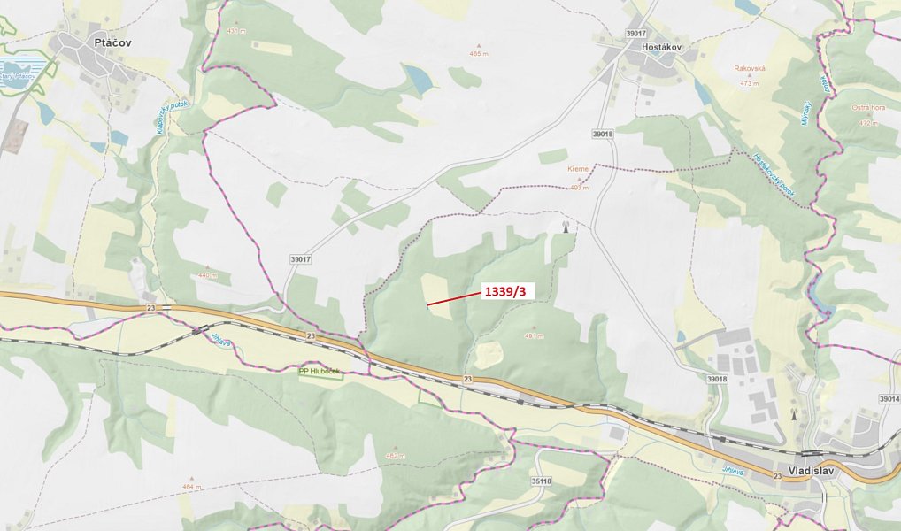 Dražba lesa, 54 m², Třebíč, Vladislav