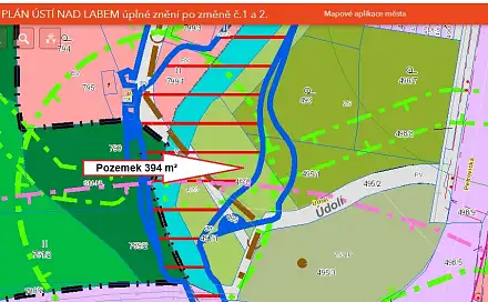 Prodej pozemku 394 m², Ústí nad Labem