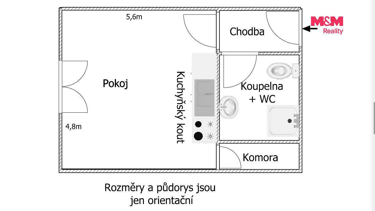 Pronájem bytu 1+kk 36 m² — photo 2