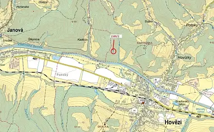 Dražba lesa 910 m², Hovězí