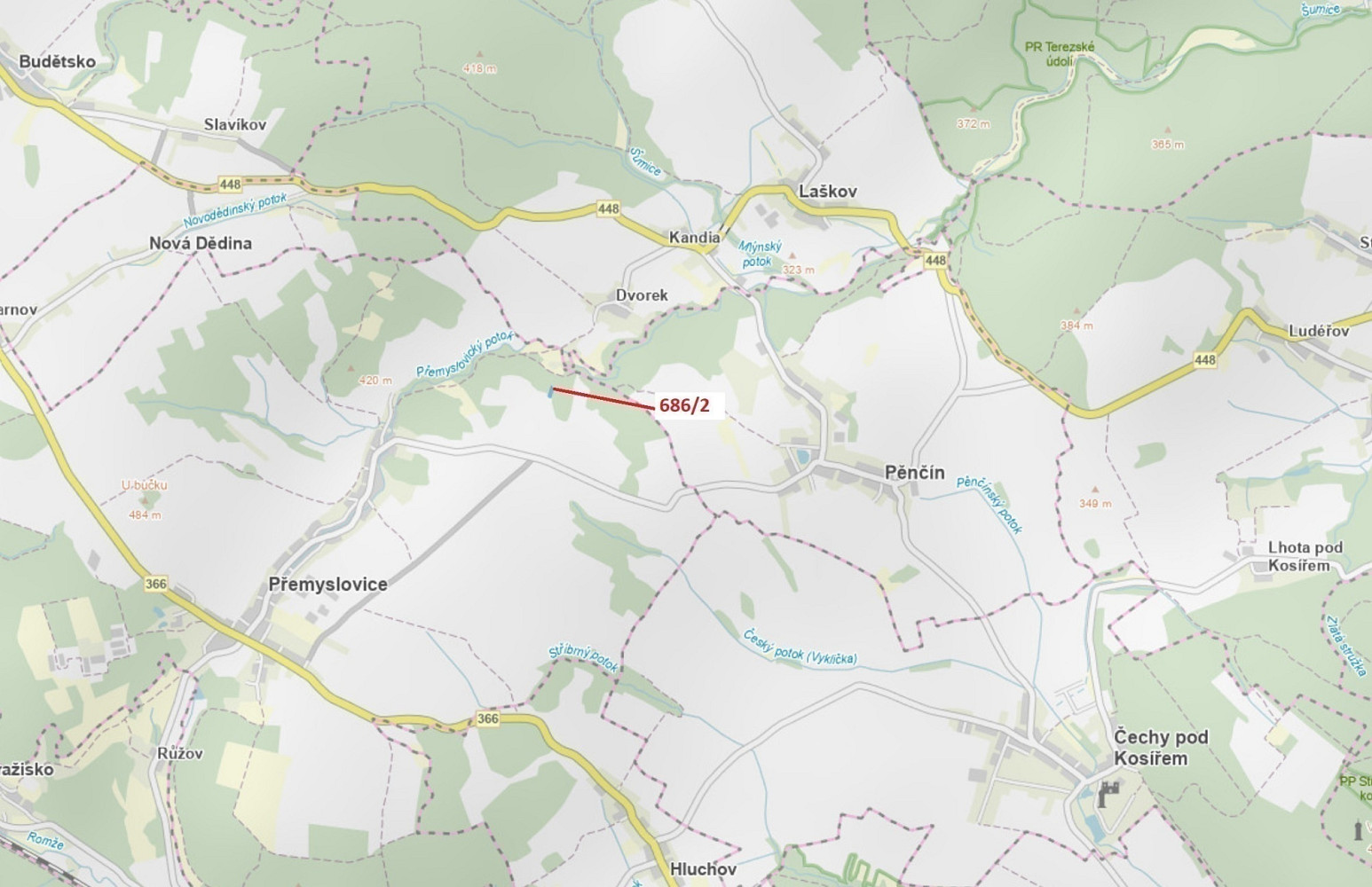 Dražba lesa 1 381 m²