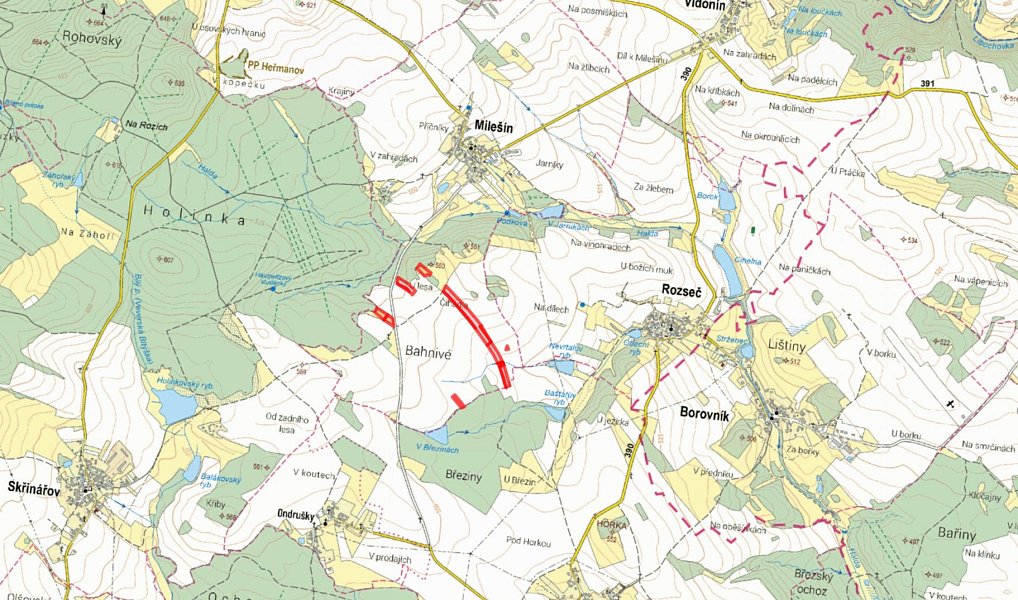 Prodej pole 19 885 m², Milešín – náhled fotky 2