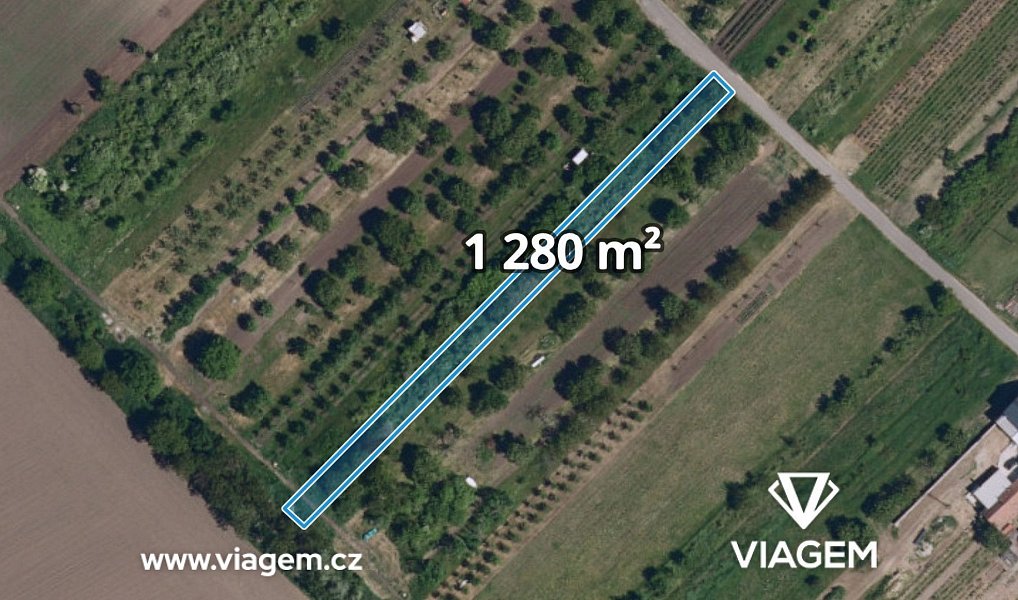 Prodej zahrady, 1280 m², Břeclav, Bořetice