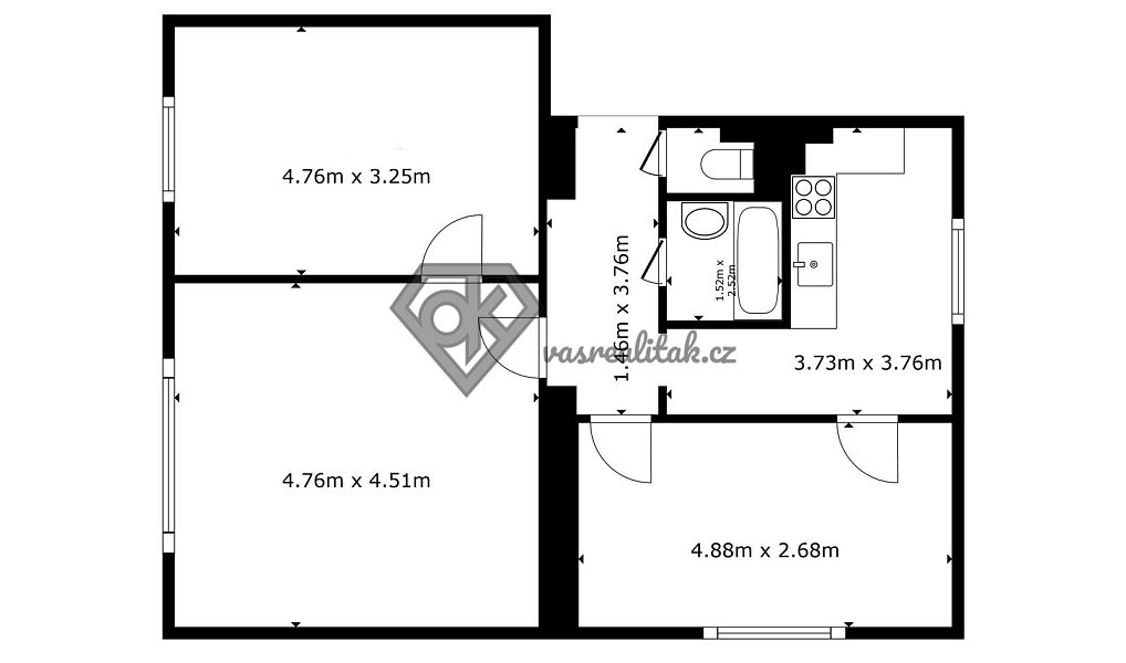 Prodej bytu 3+1 72 m², Lanškroun – náhled fotky 2