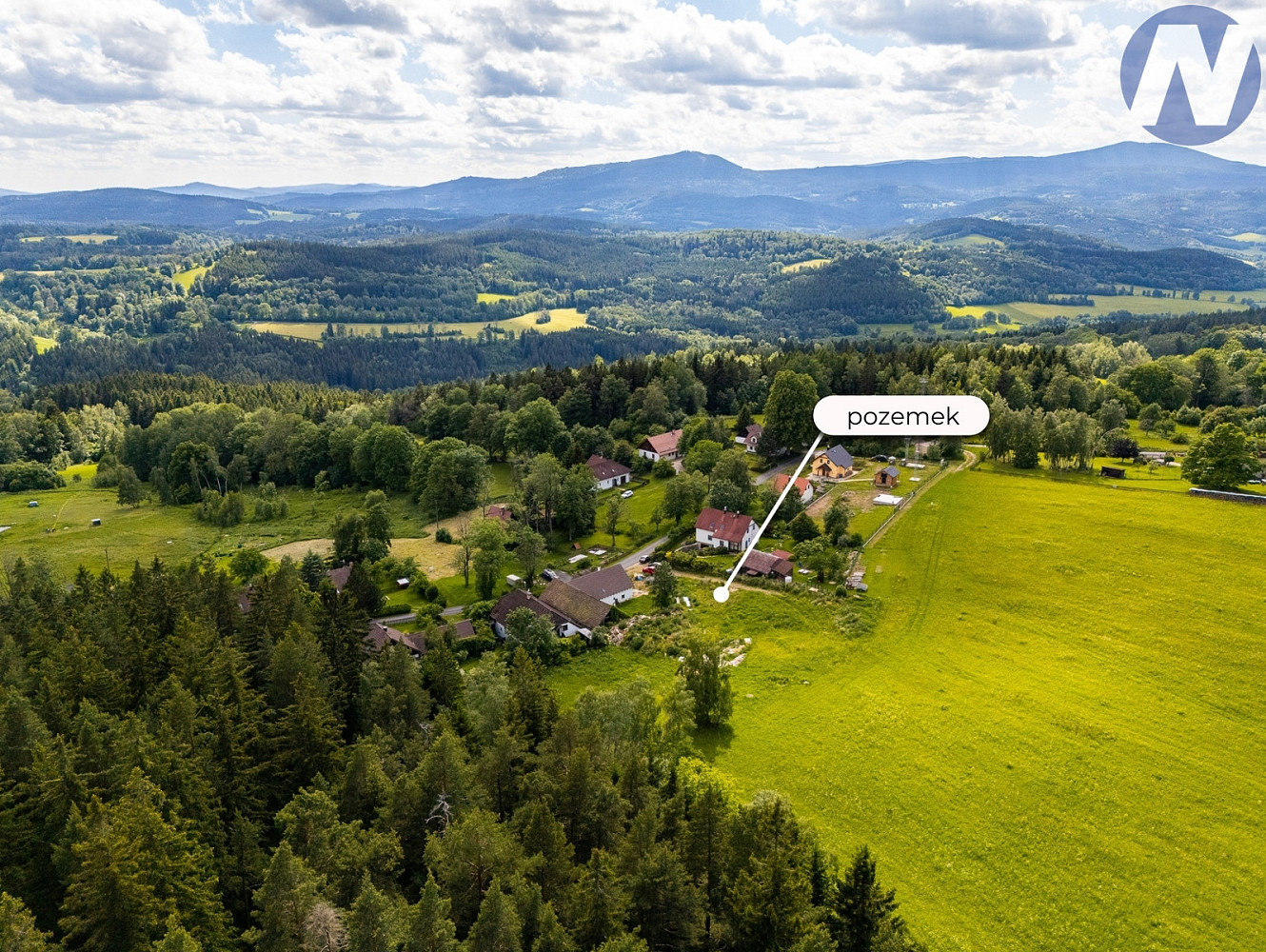 Prodej stavebního pozemku 2 650 m² – pohled 3