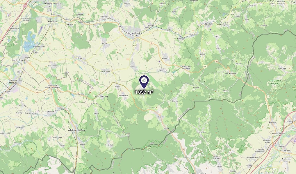 Prodej stavebního pozemku 1 857 m², Korytná – náhled fotky 3