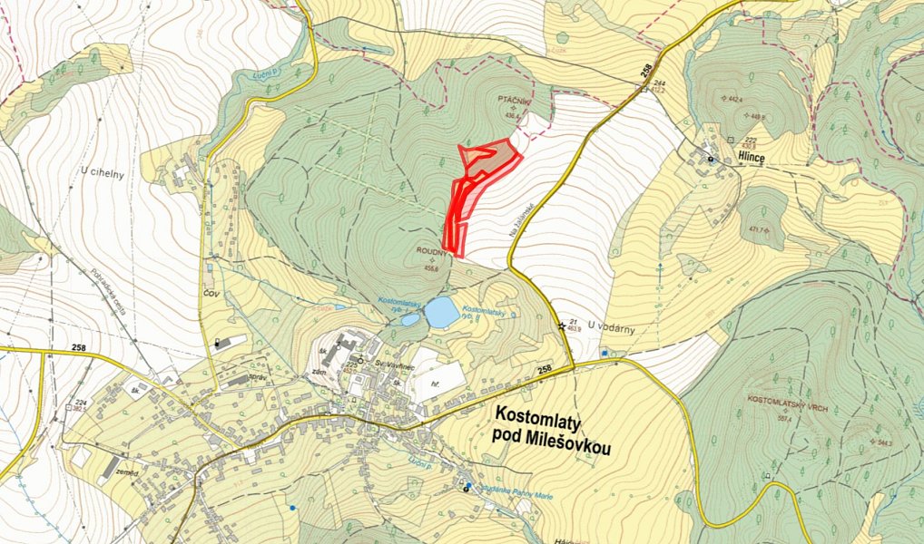 Prodej pole 28 333 m², Kostomlaty pod Milešovkou – náhled fotky 3