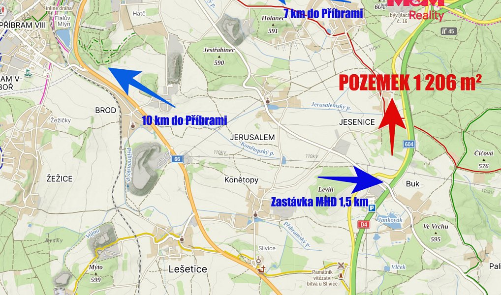 Prodej stavebního pozemku 1 206 m², Příbram – náhled fotky 17