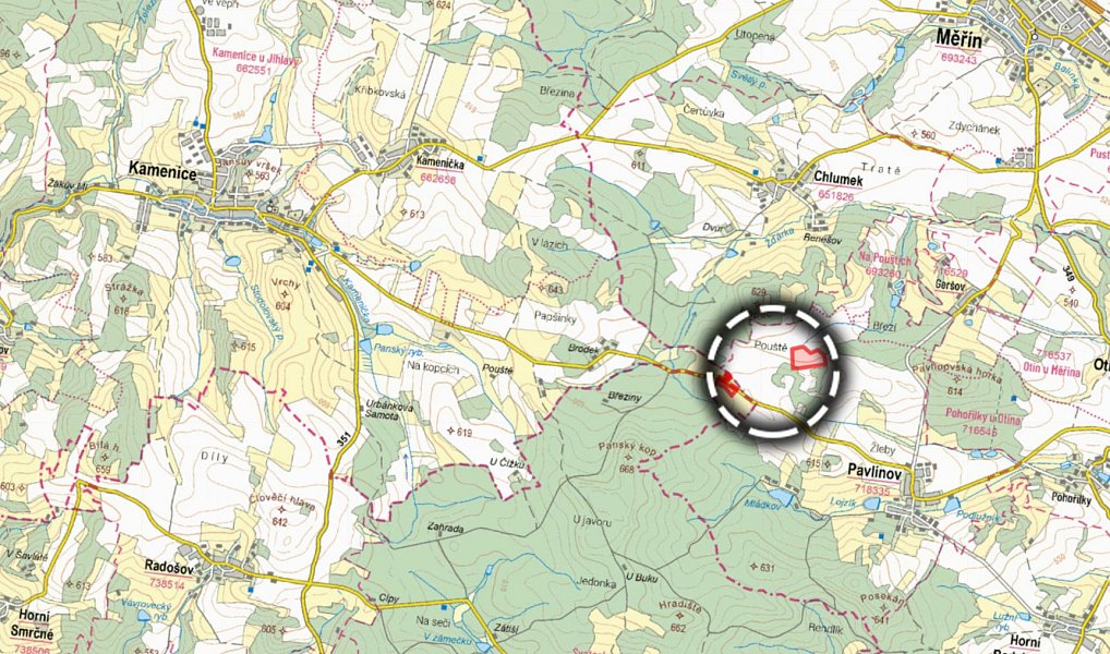 Prodej pole 69 054 m², Kamenice – náhled fotky 2
