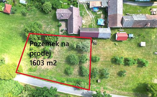 Prodej stavebního pozemku 1 603 m², Hrazany, okres Písek
