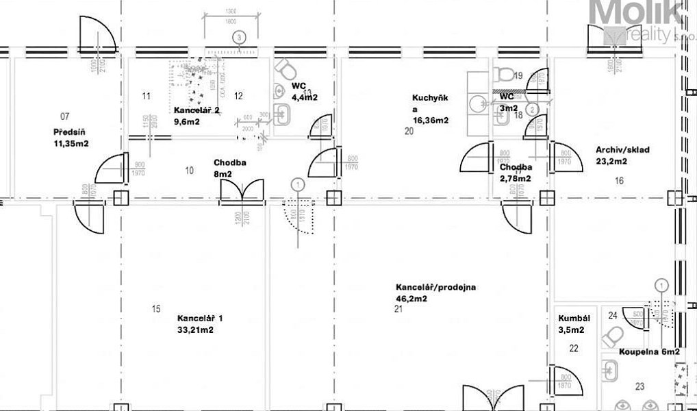 Pronájem kanceláře 167 m², Most – náhled fotky 21
