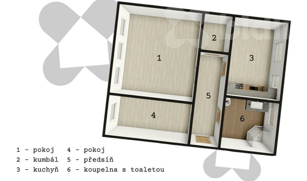 Pronájem bytu 2+1 53 m², Žatec – náhled fotky 8