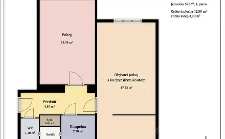 Prodej bytu 2+kk 43 m²