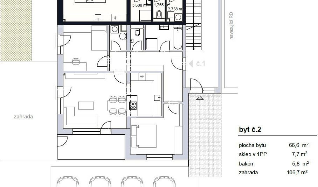 Prodej bytu 2+kk 72 m², Šlapanice – náhled fotky 16
