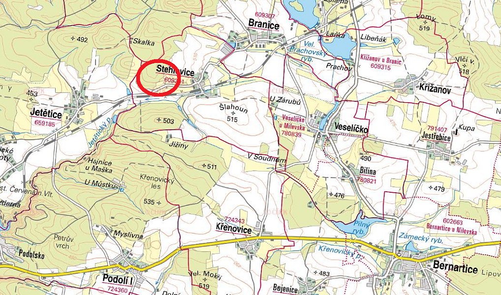 Prodej lesa 8 547 m², Stehlovice – náhled fotky 2