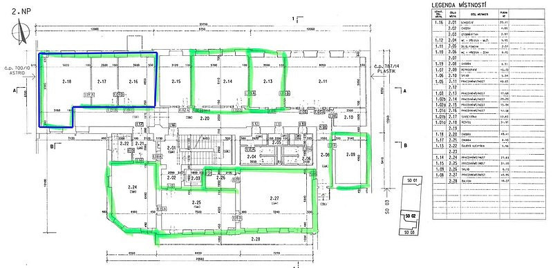 Pronájem kanceláře 62m², Holešovice – pohled 2
