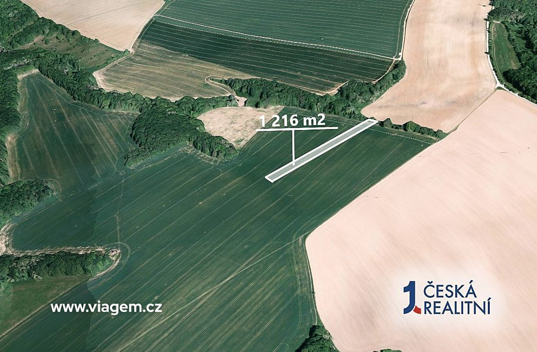 Prodej pole 608 m² – pohled 2