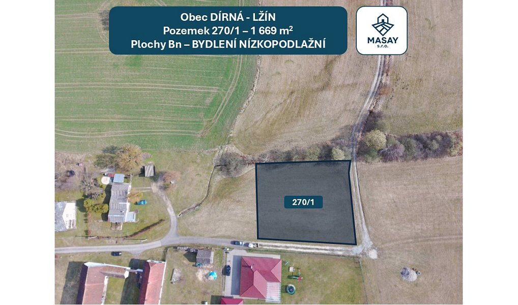 Prodej stavebního pozemku 1 669 m², Dírná – náhled fotky 4