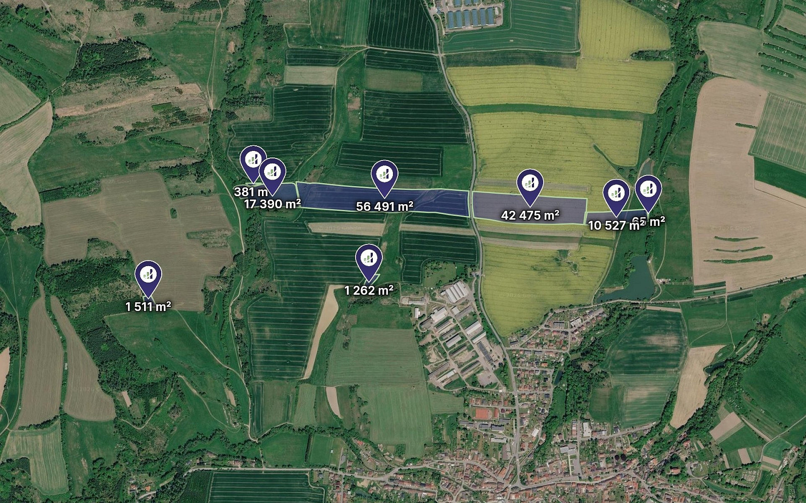 Prodej pole 166 174 m²