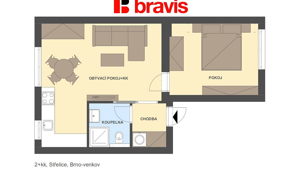 Pronájem bytu 2+kk 48 m², Brno – náhled fotky 4