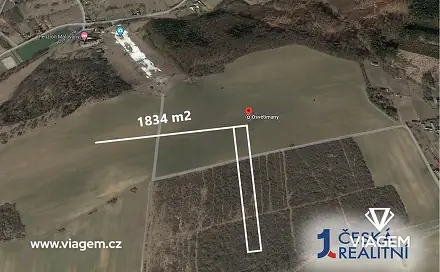 Prodej pole 1 834 m², Osvětimany, okres Uherské Hradiště