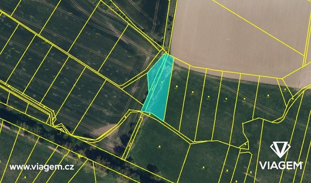 Prodej pole 1 282 m², Boharyně – náhled fotky 3