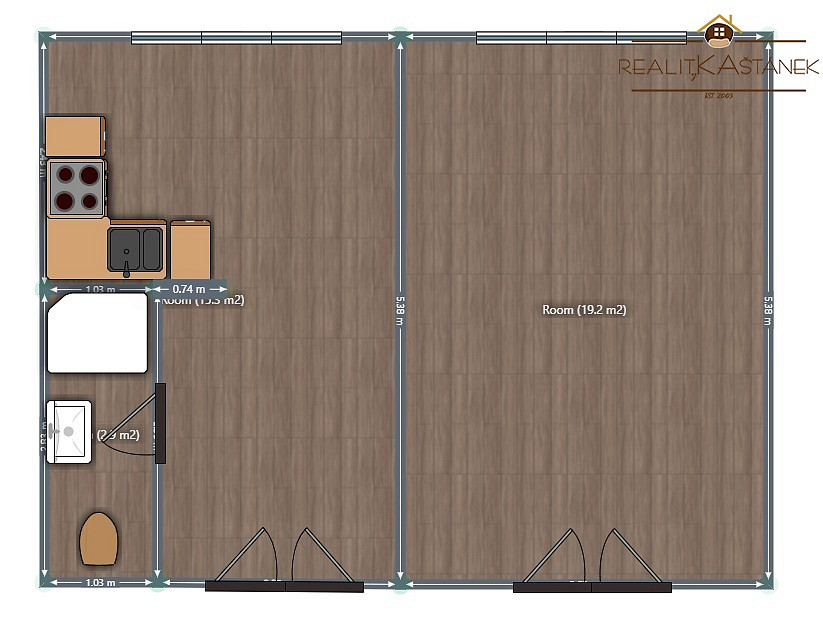 Pronájem bytu 1+1 37 m² — photo 4