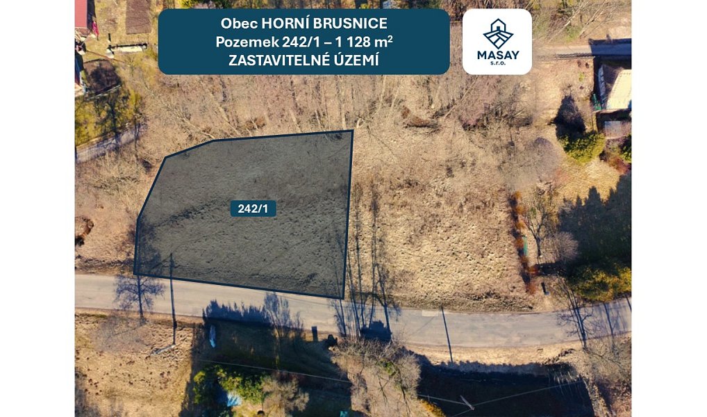 Prodej stavebního pozemku 1 128 m², Horní Brusnice – náhled fotky 3