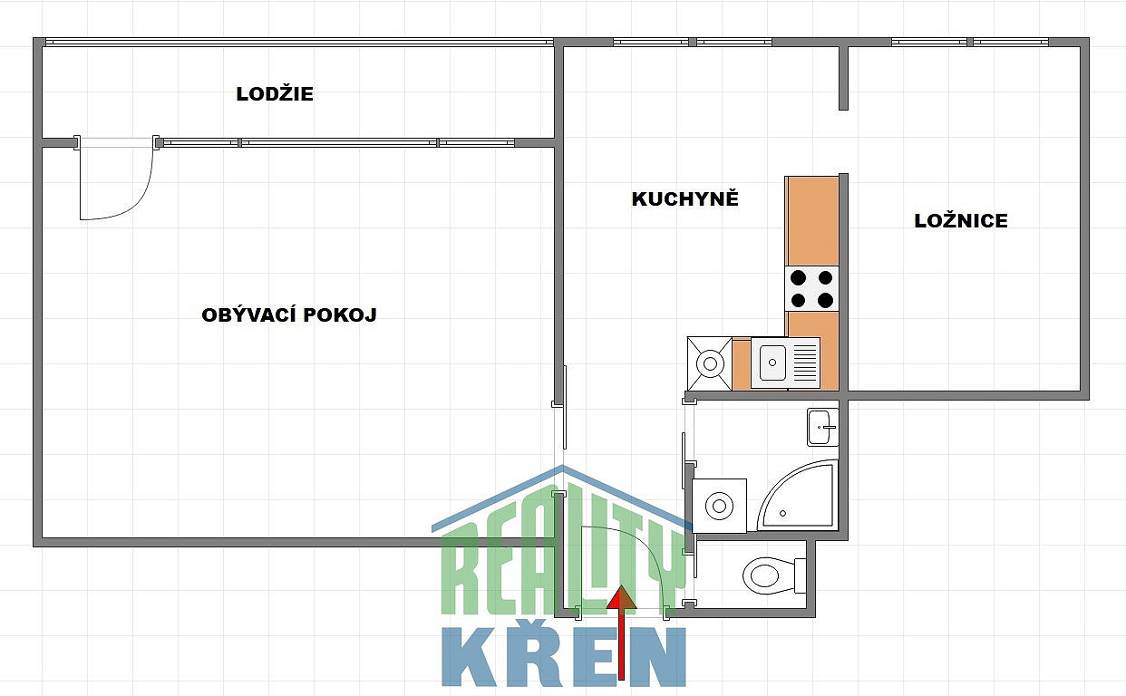 Pronájem bytu 2+1 57 m²